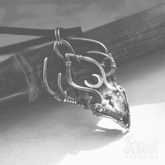 Baby dragon magical talisman necklace. Unique spiritual gift pendant