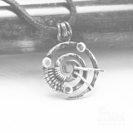 Abraxas necklace, gnostic hermetic ooak unique sacred geometry talisman, reality shifting portal pendant