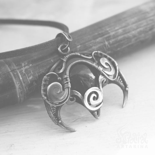 Golden obsidian ancient aliens old gods jewelry necklace