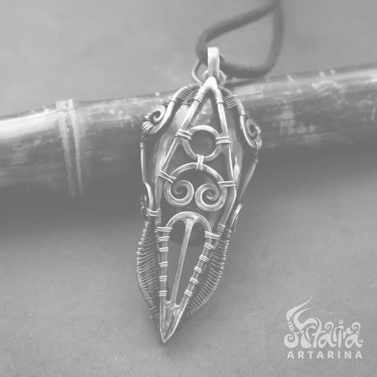 Alchemy Mage Tarot Necklace - Shaman Talisman for Protection - Mixed Metal Amulet