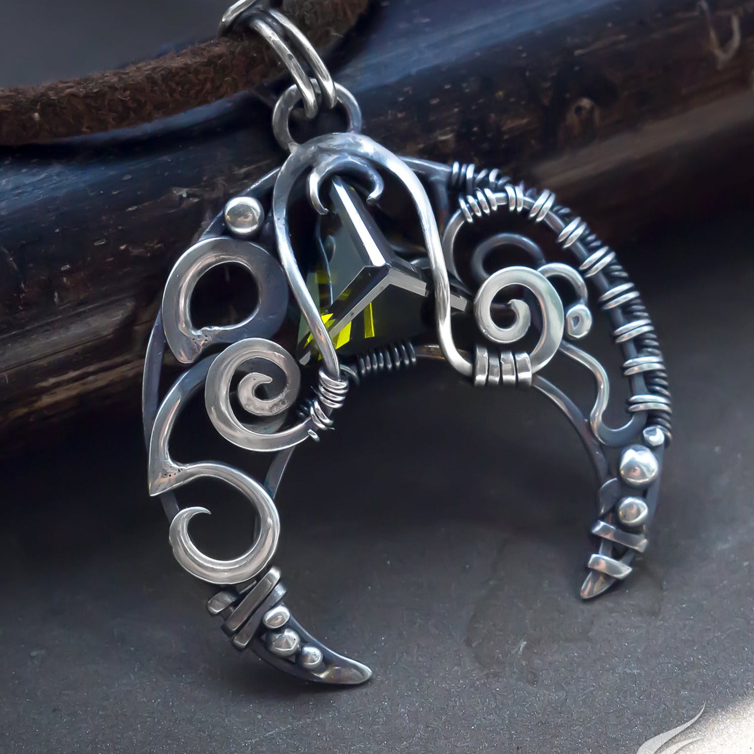 Slavic jewelry talisman necklace moon phase crescent lunula necklace persian necklace turkish necklace greek necklace medieval necklace celtic necklace gold moon necklace wiccan jewelry wiccan gifts