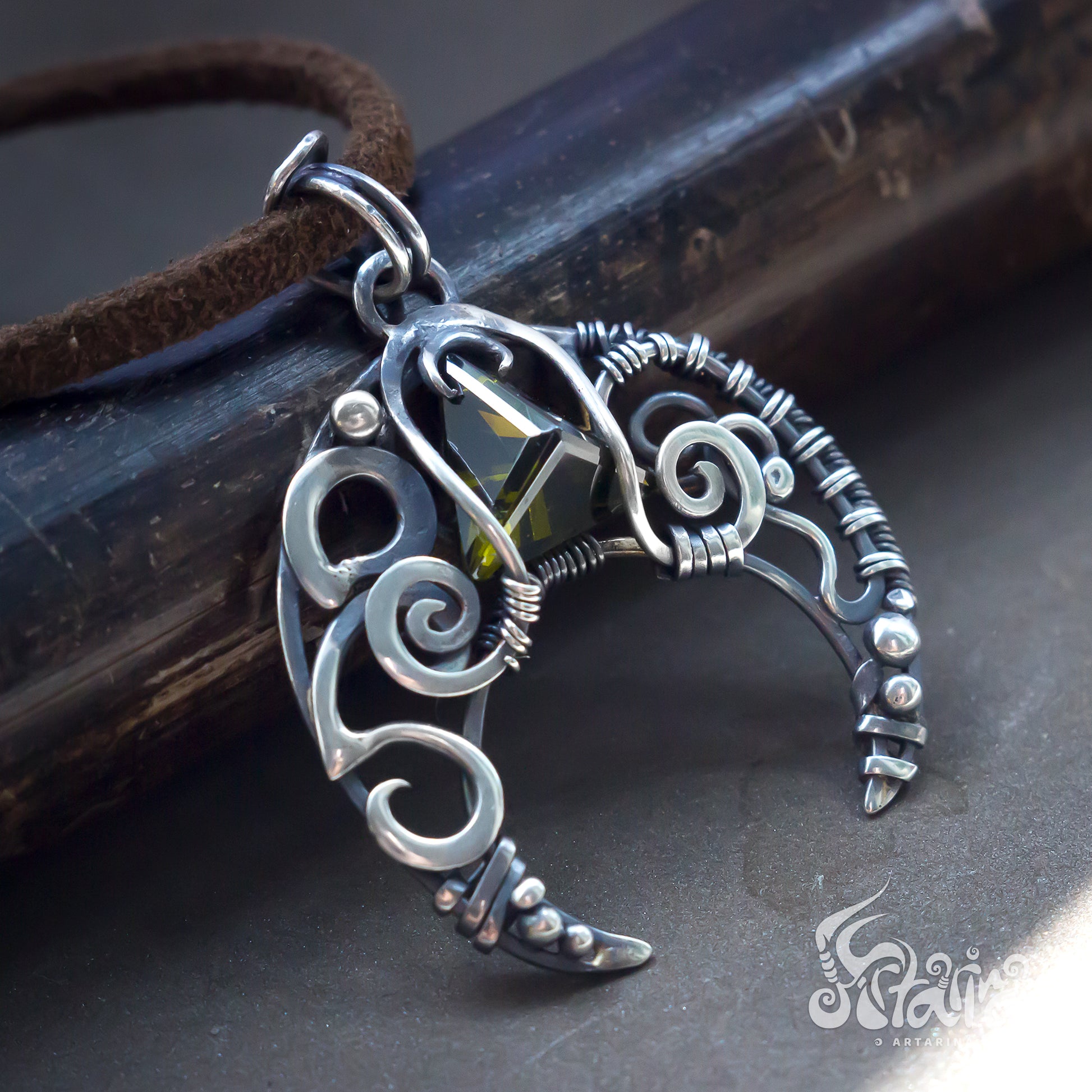 Slavic jewelry talisman necklace moon phase crescent lunula necklace persian necklace turkish necklace greek necklace medieval necklace celtic necklace gold moon necklace wiccan jewelry wiccan gifts