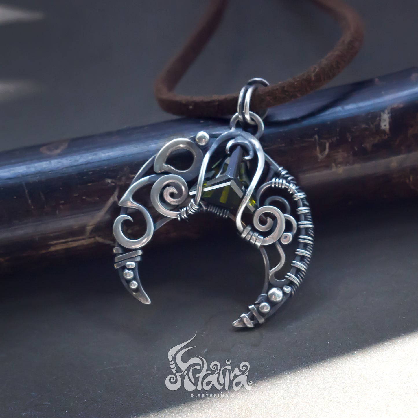 Slavic jewelry talisman necklace moon phase crescent lunula necklace persian necklace turkish necklace greek necklace medieval necklace celtic necklace gold moon necklace wiccan jewelry wiccan gifts