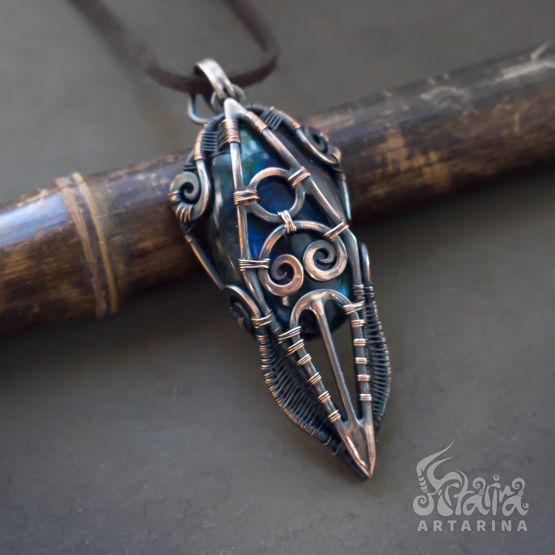 Alchemy mage jewelry, Tarot necklace charm, Metal fusion pendant, Wicca amulet jewelry, Metal magic amulet