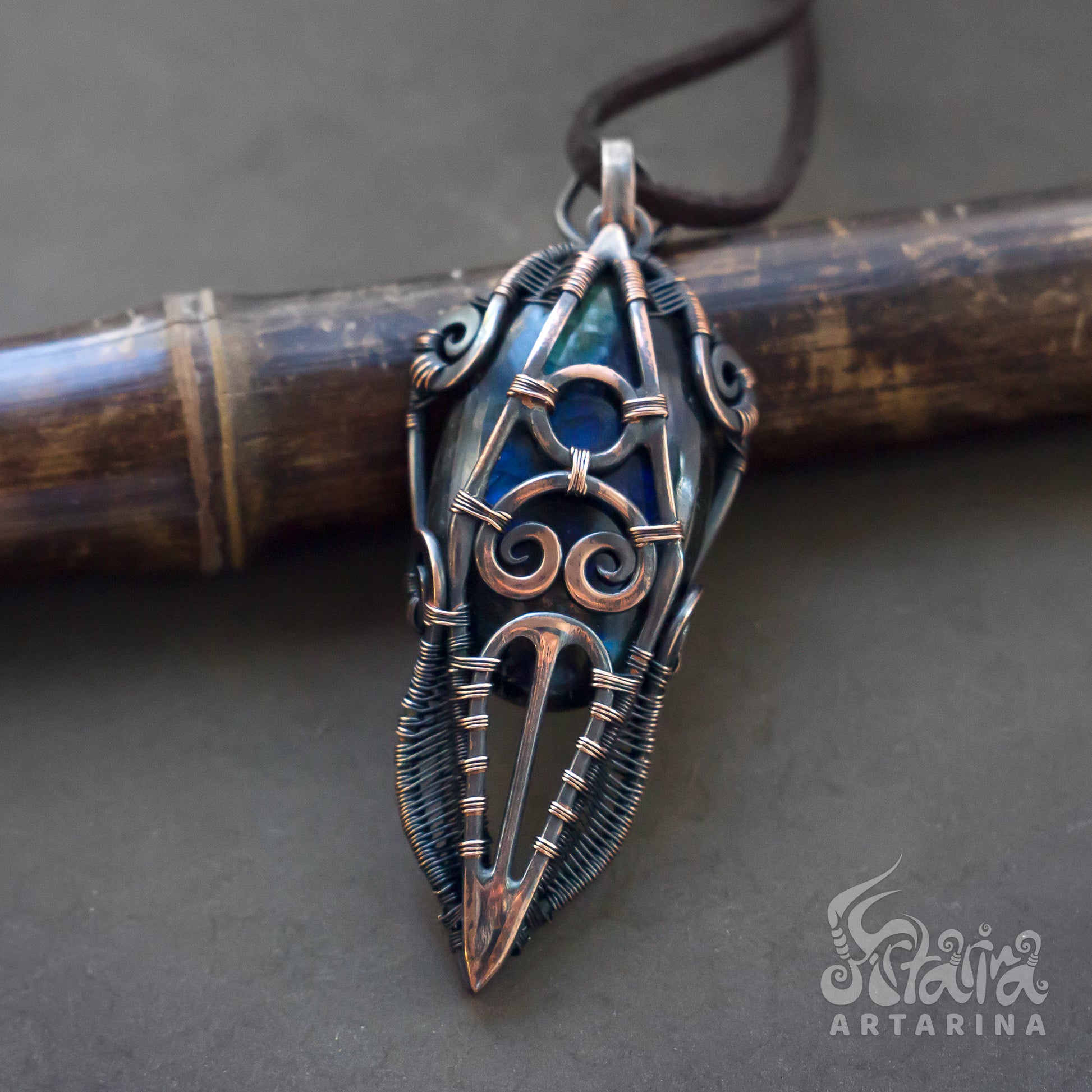 Alchemy mage jewelry, Tarot necklace charm, Metal fusion pendant, Wicca amulet jewelry, Metal magic amulet