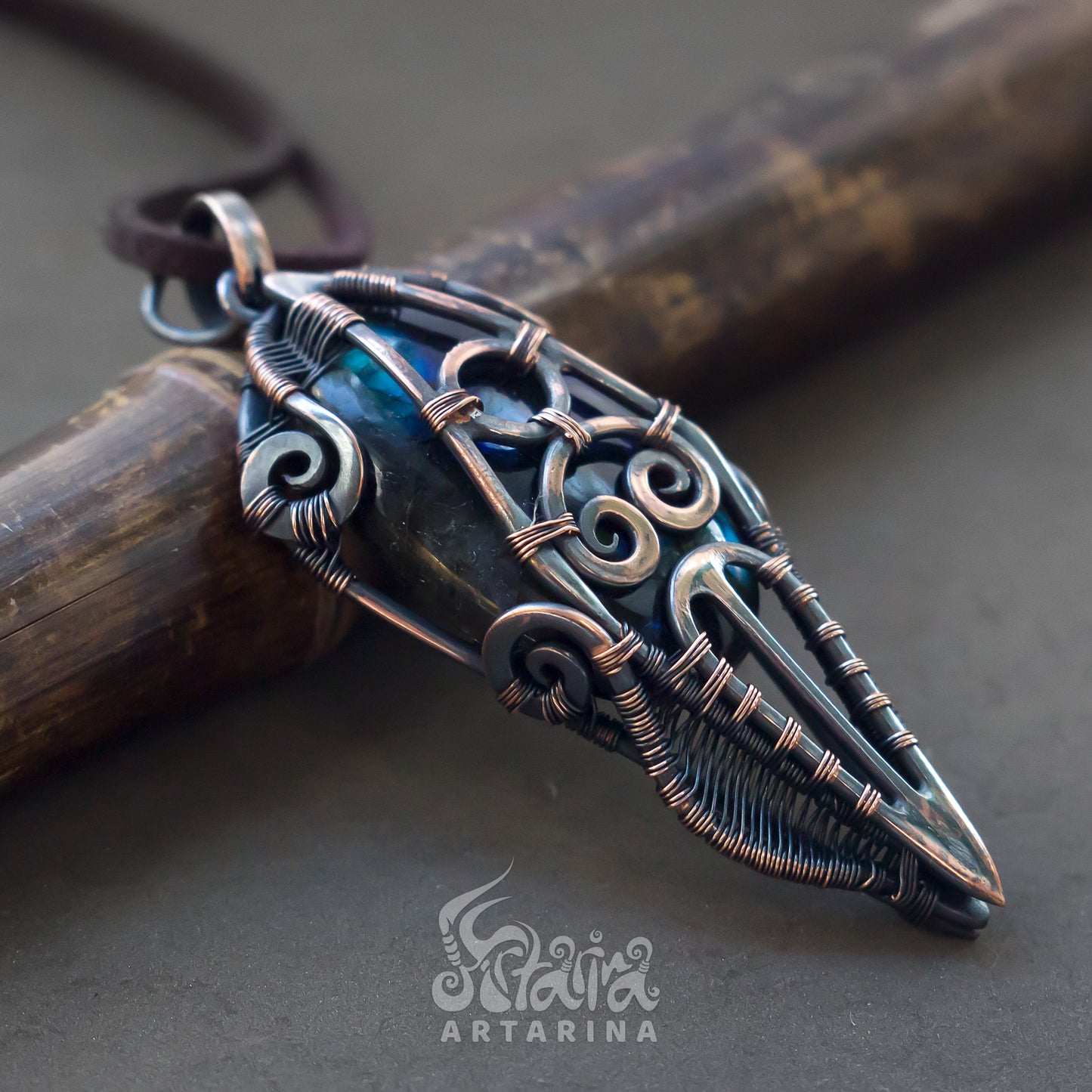 Alchemy mage jewelry, Tarot necklace charm, Metal fusion pendant, Wicca amulet jewelry, Metal magic amulet