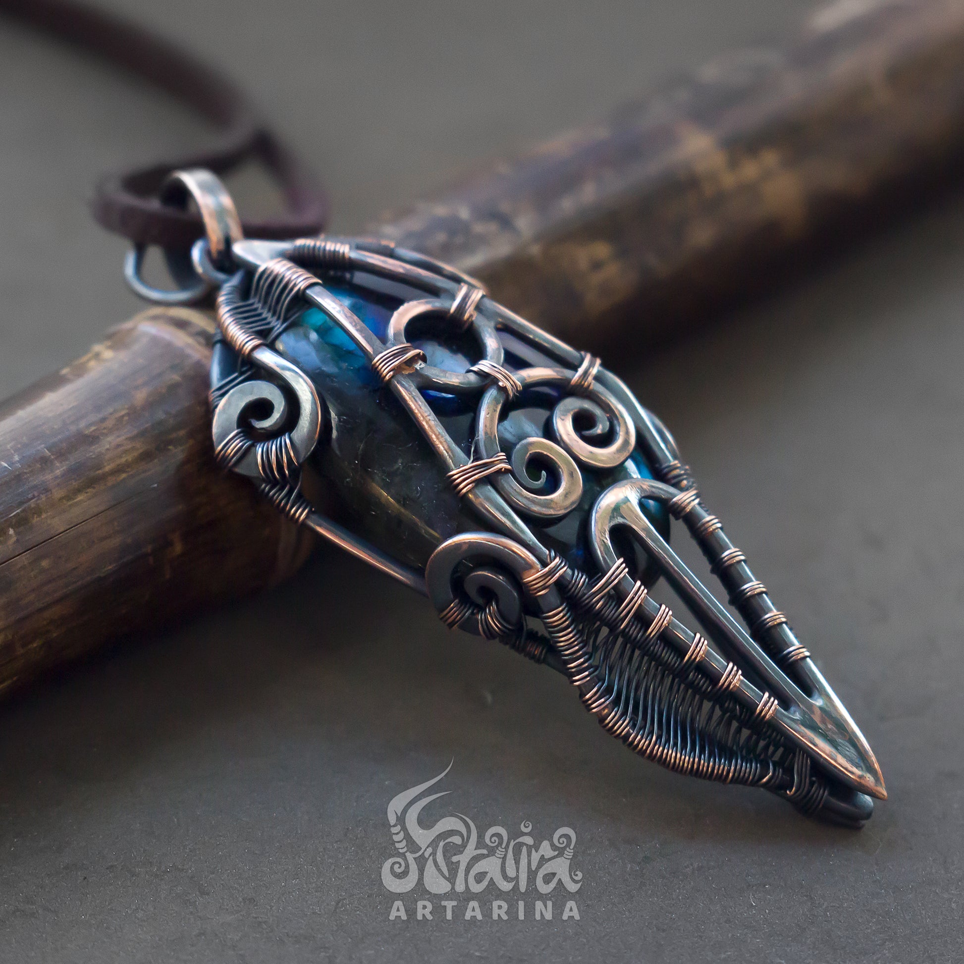 Alchemy mage jewelry, Tarot necklace charm, Metal fusion pendant, Wicca amulet jewelry, Metal magic amulet