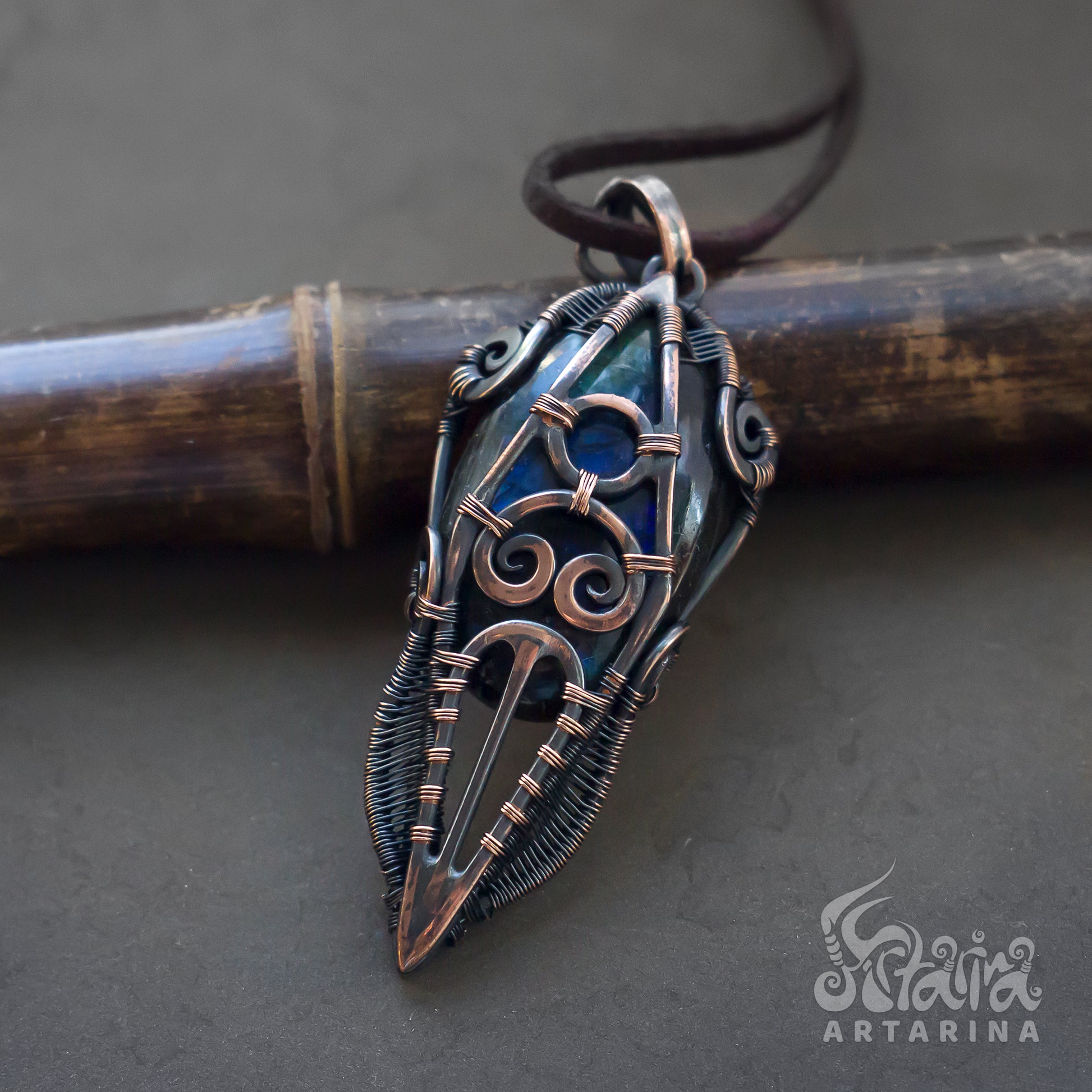 Alchemy mage jewelry, Tarot necklace charm, Metal fusion pendant, Wicca amulet jewelry, Metal magic amulet