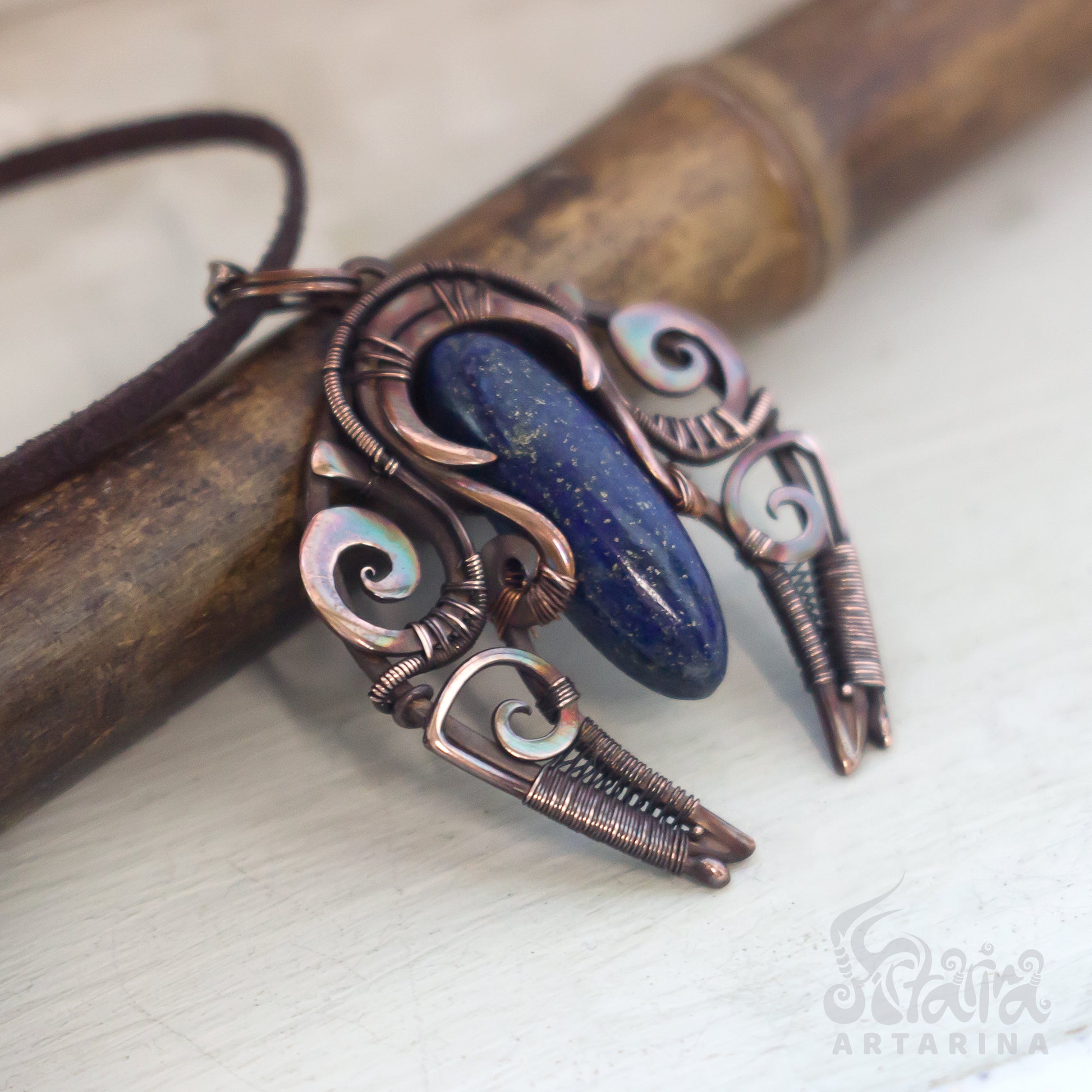Sodalite pendant wiccan gifts ancient aliens Slavic lunula druid talisman vintage mma jewelry space sweatshirt cryptid extraterrestrial annunaki goblincore necklace sacred heart guardian angel