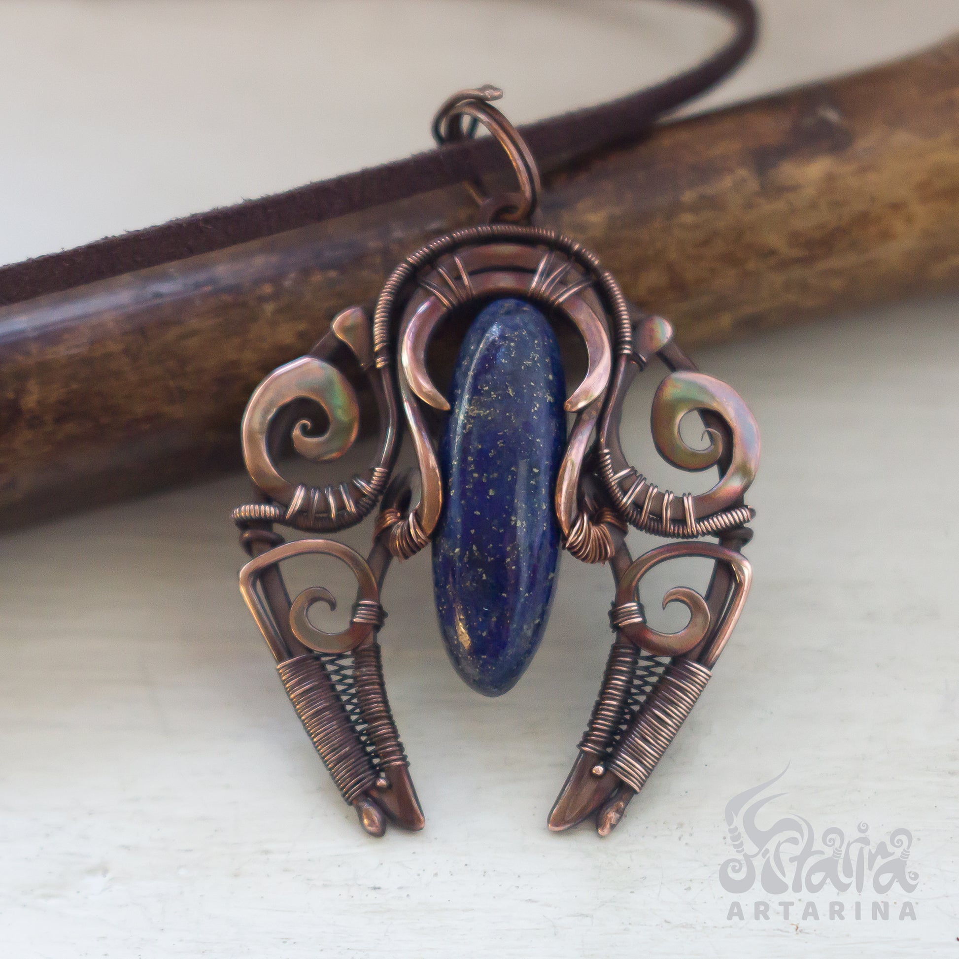 Sodalite pendant wiccan gifts ancient aliens Slavic lunula druid talisman vintage mma jewelry space sweatshirt cryptid extraterrestrial annunaki goblincore necklace sacred heart guardian angel