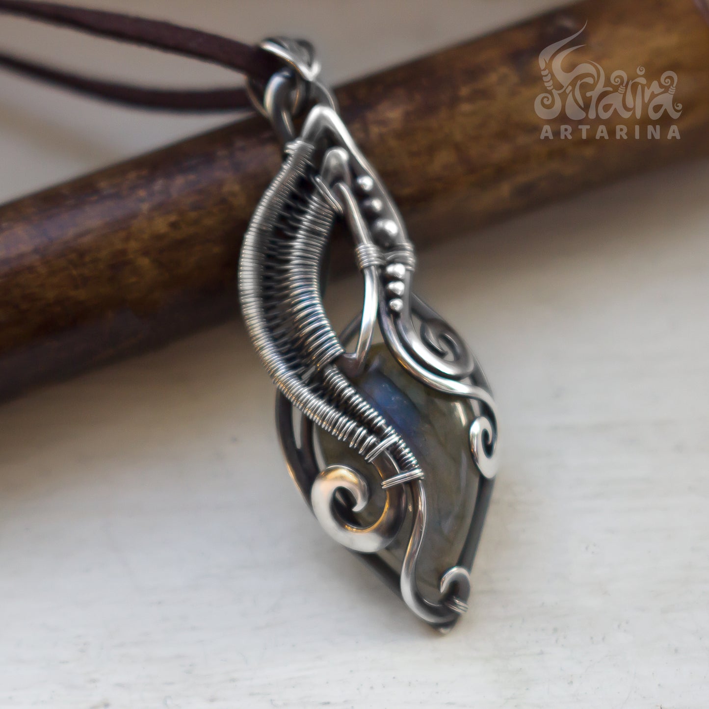 Reserved for Krystal. Light blue labradorite pendant