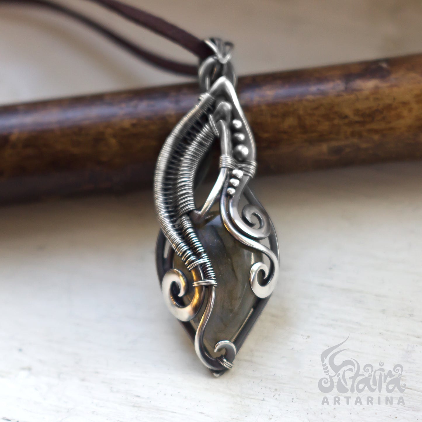 Reserved for Krystal. Light blue labradorite pendant