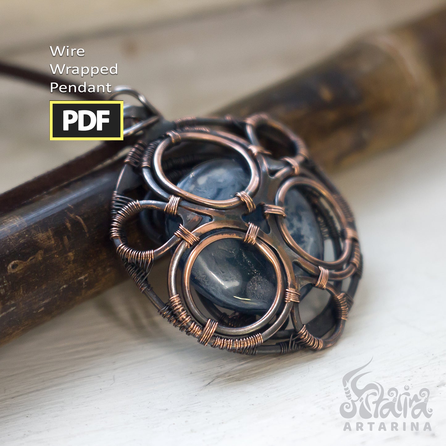 Wire wrapping PDF tutorial | Step by step wire jewelry Artarina lesson | Advanced wire wrapping | pic 2