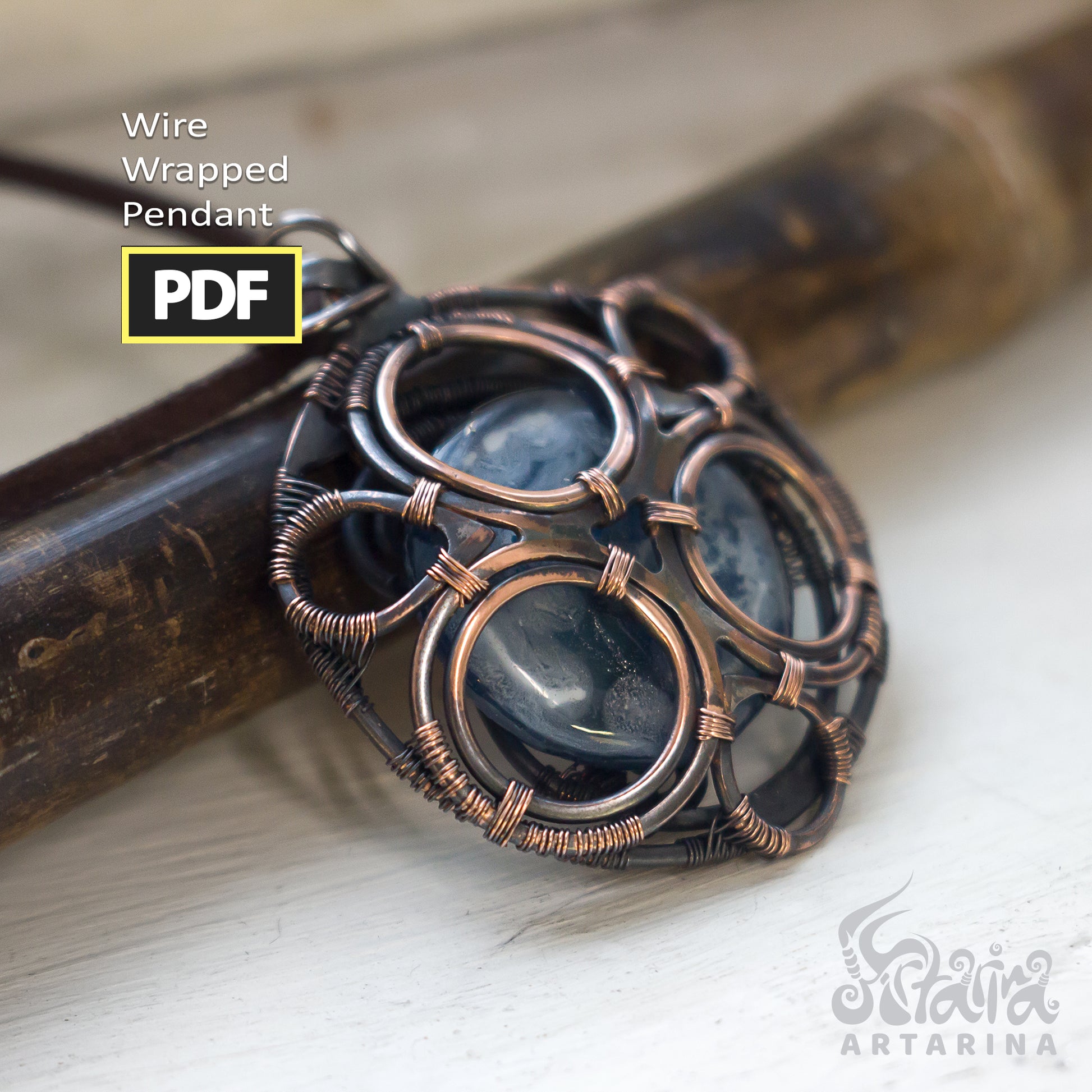 Wire wrapping PDF tutorial | Step by step wire jewelry Artarina lesson | Advanced wire wrapping | pic 2