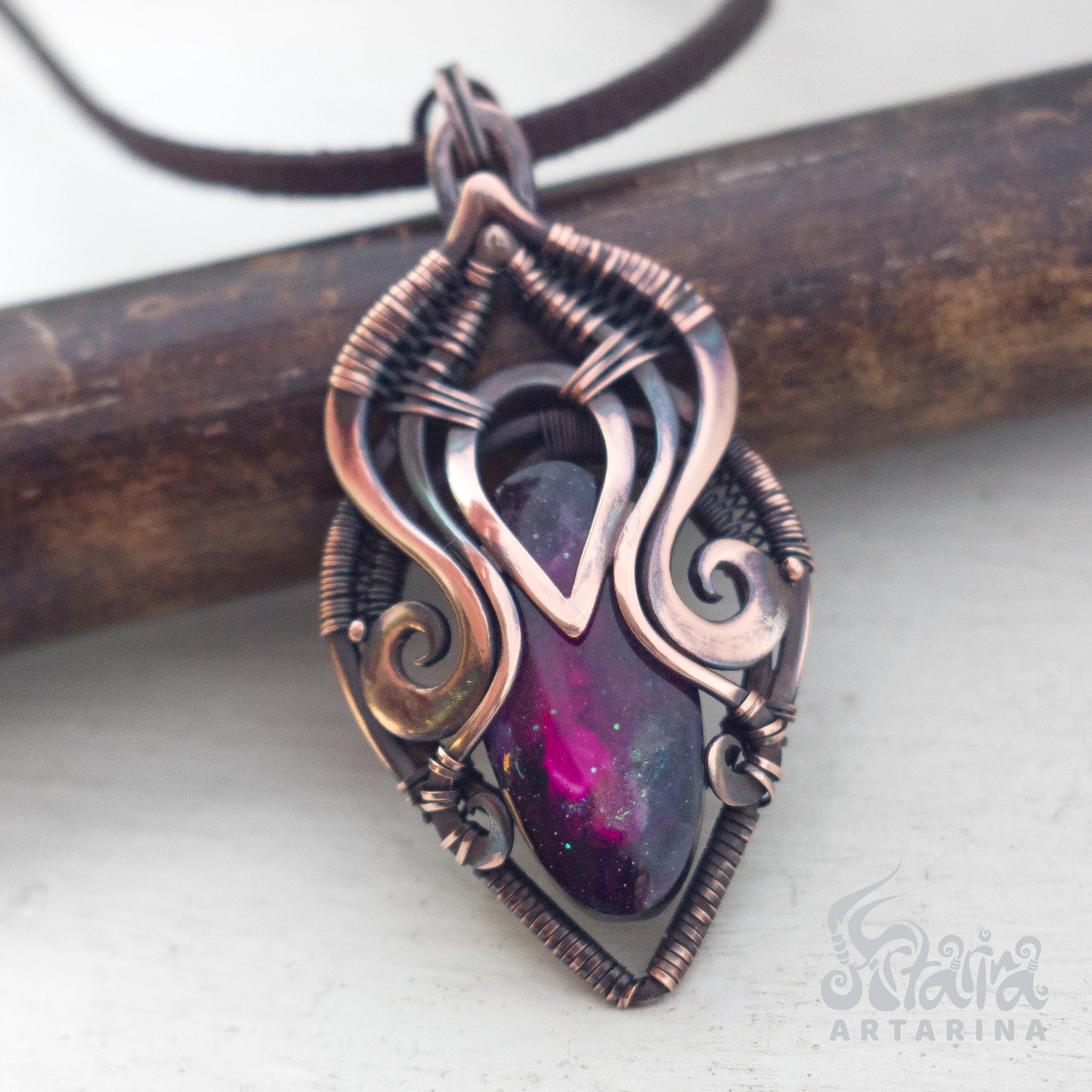 Magic wisdom talisman amulet, Alternative jewelry, Purple rain wealth amulet, Magic talisman, crystal pendulum pic 3