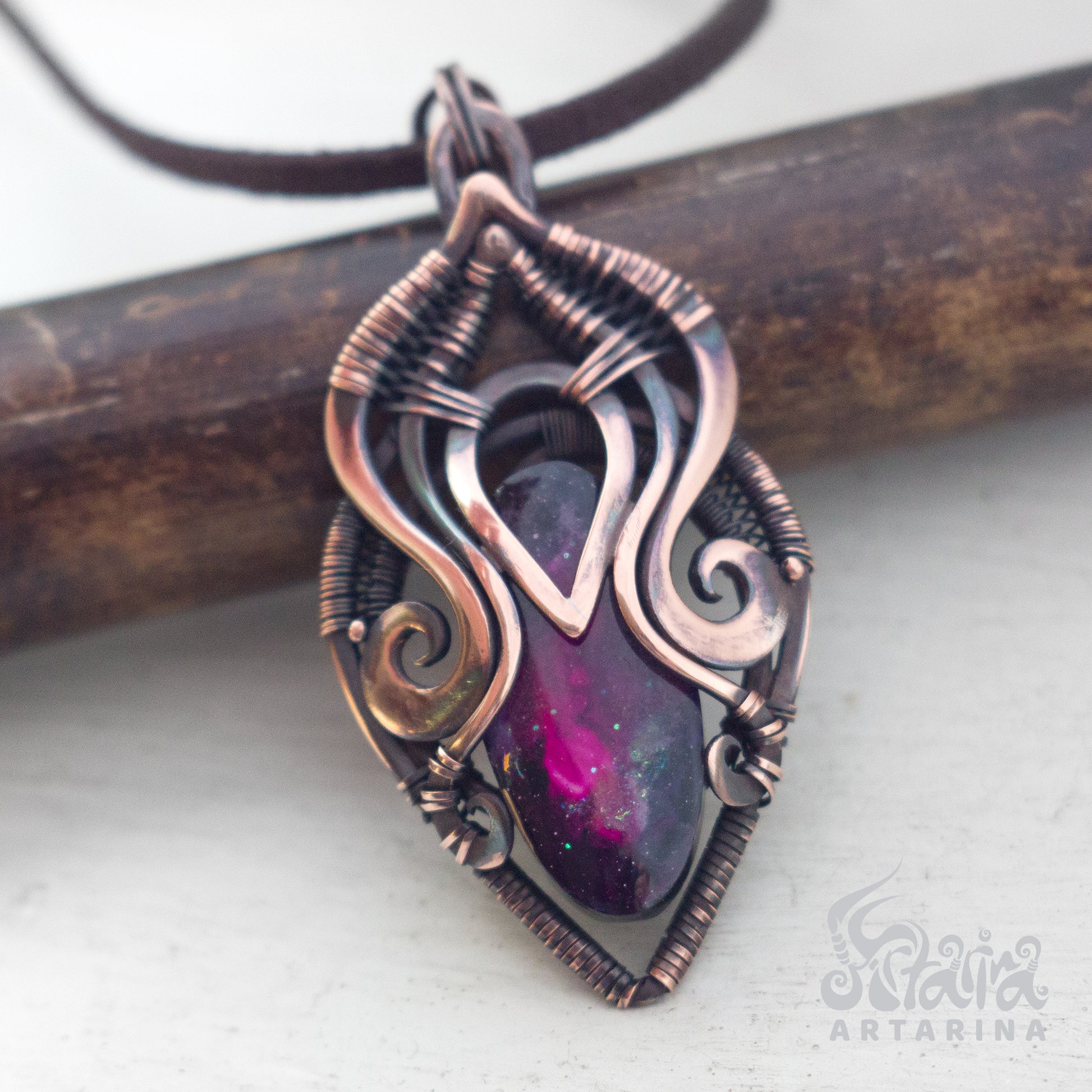 Magic wisdom talisman amulet, Alternative jewelry, Purple rain wealth amulet, Magic talisman, crystal pendulum pic 3