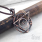 Geometrical necklace. Triangle and circle copper wire wrapped necklace pic 2
