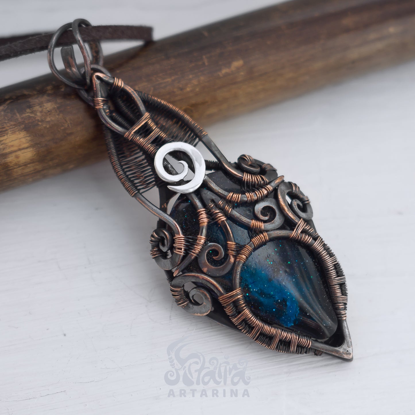 Galaxy necklace, Cosmos saturn necklace, astronomy jewelry, nebula orion star choker, solar system necklace pic 3