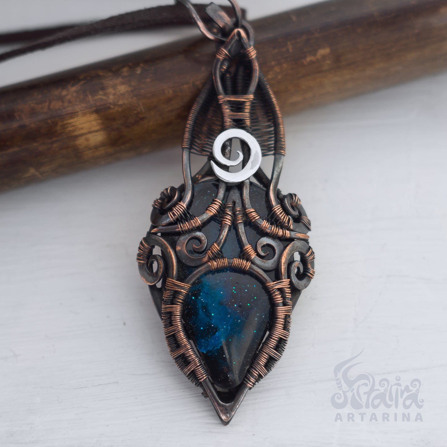 Galaxy necklace, Cosmos saturn necklace, astronomy jewelry, nebula orion star choker, solar system necklace pic 1