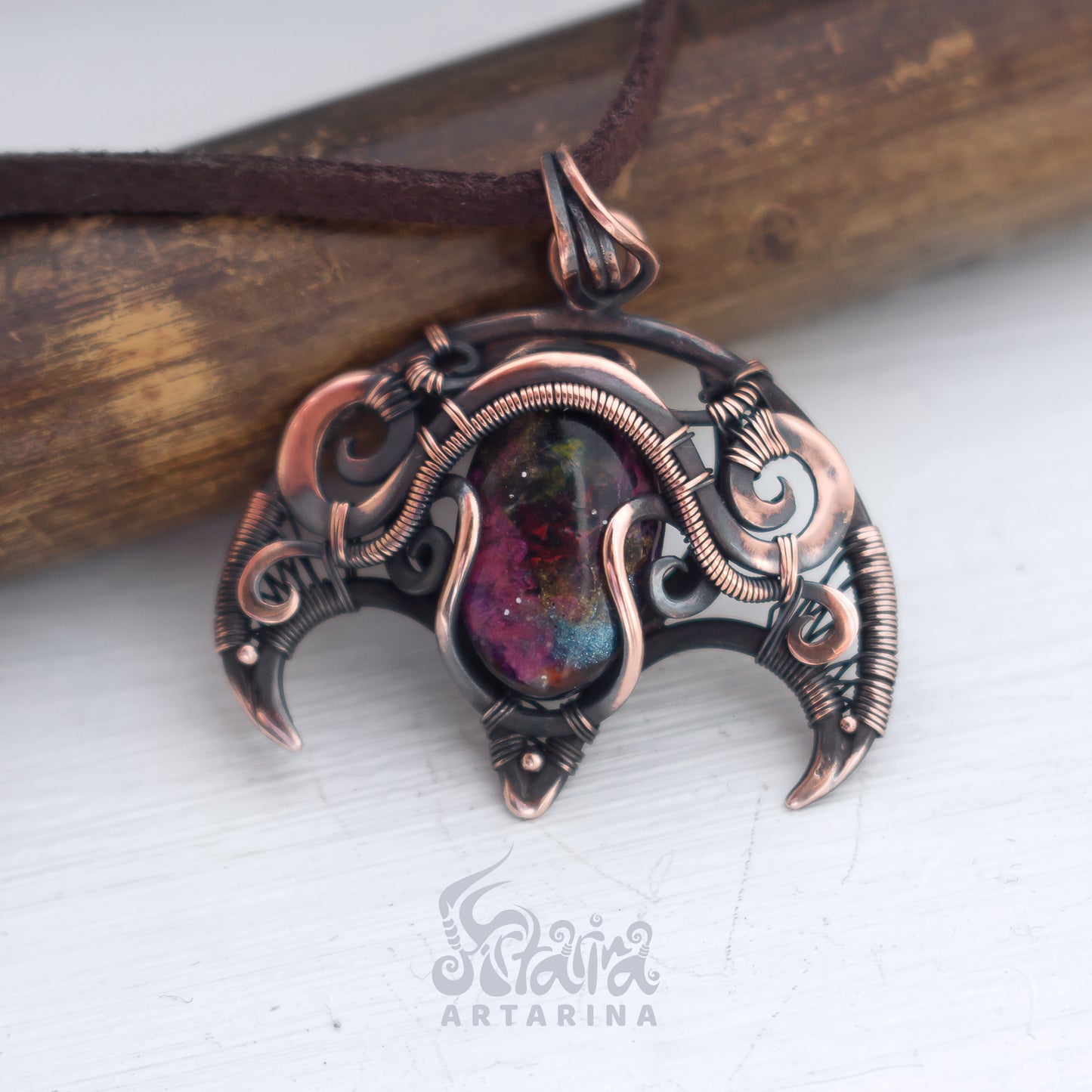 Renaissance fair alchemy necklace, Mythology jewelry galaxy necklace, meteorite nebula necklace, star choker pic 3