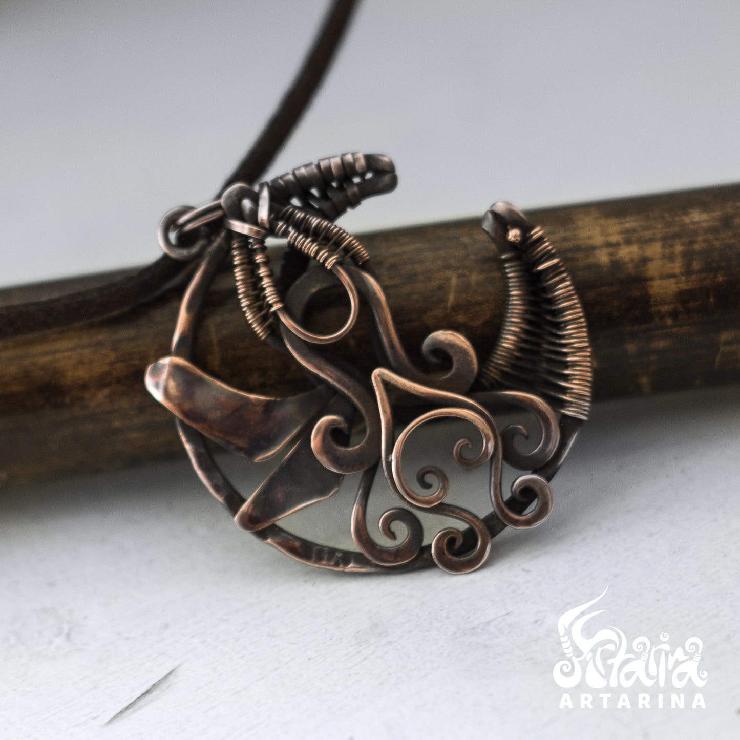 Cthulhu jewelry. Unique moon necklace with octopus symbol