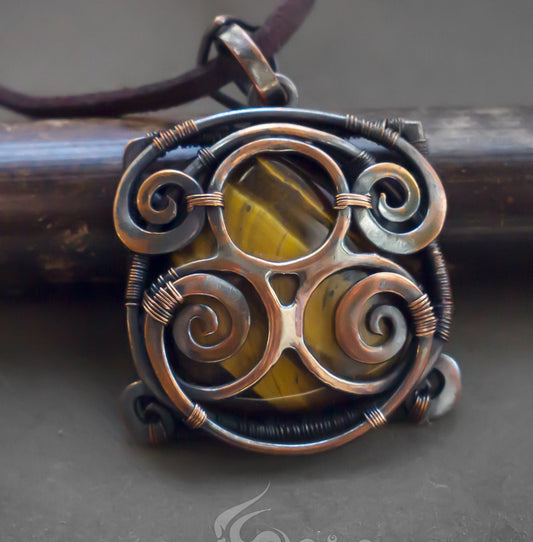 Clockwork necklace steam punk tigereye pendant alt fashion restangular necklace tentacle industrial jewelry machine age victorian dress alt clothing raw crystal necklace tree of life pendant artarina