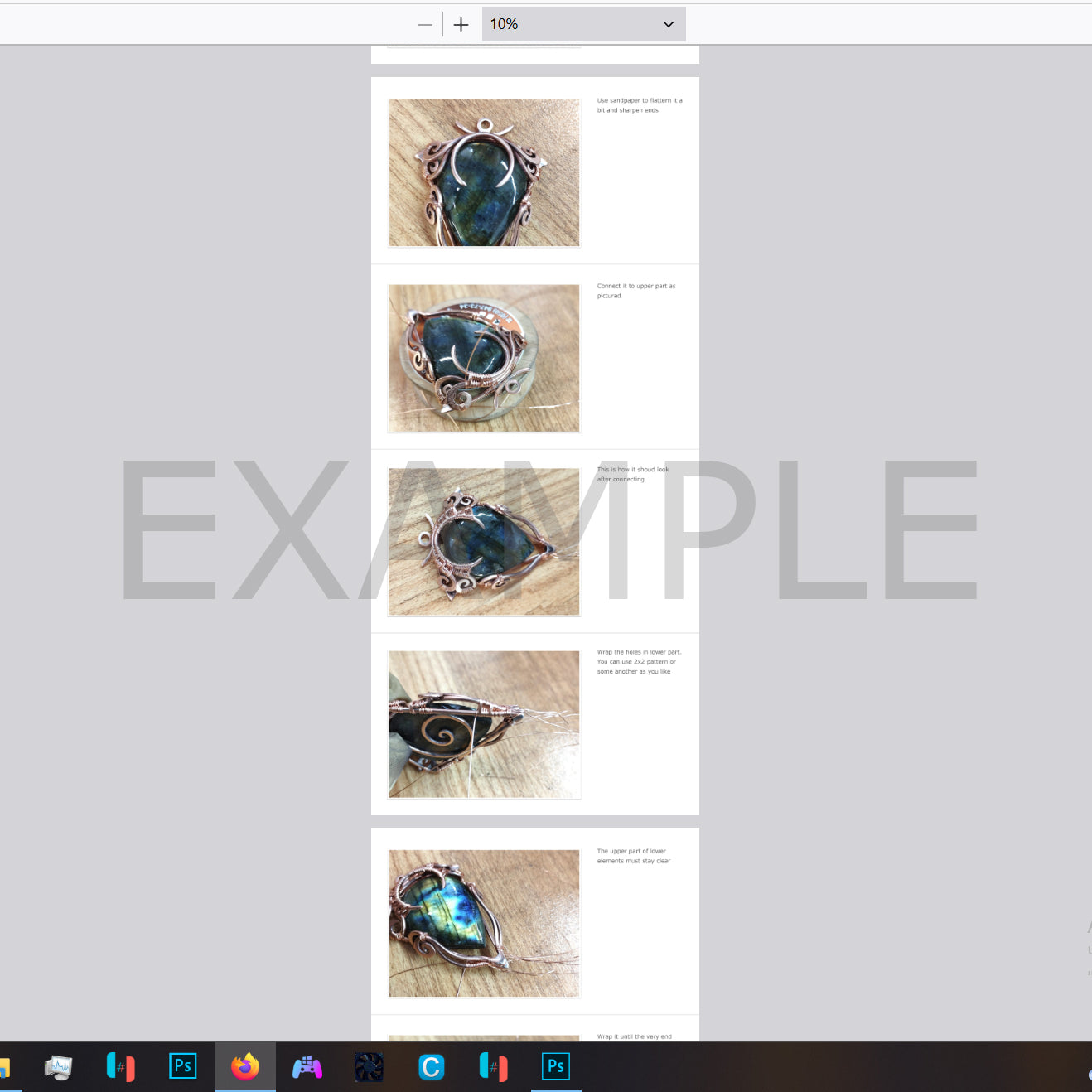Advanced wire wrapping Artarina tutorial | Digital PDF step by step wire pendant creation