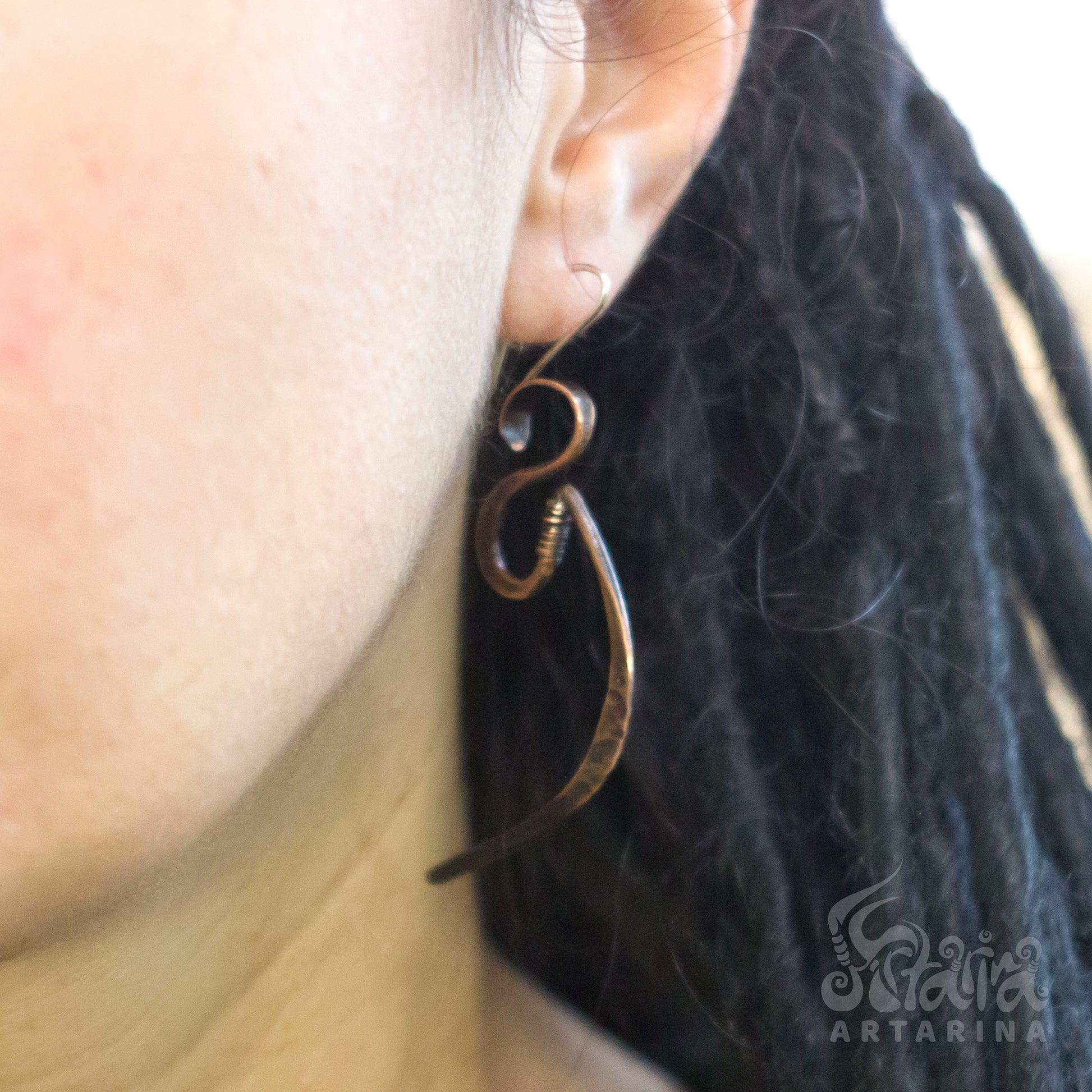 Hand forged quirky earrings cool earrings aesthetic earrings earthy jewelry blacksmith wicked weirdcore coquette jewelry office wear quirky jewelry artarina grunge jewelry