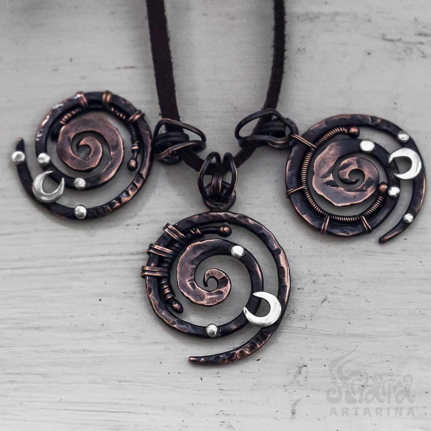 Swirl necklace matching necklaces hand forged wicked blacksmith oxidized necklace geometric pendant leather choker weirdcore spell jar pentagram witchy planner ouija board