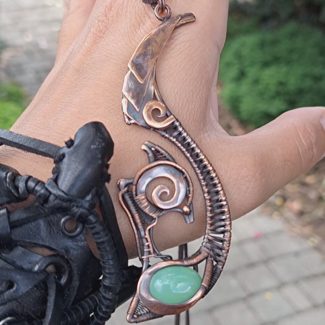 Techwear Steam punk festival outfit, Hei Matau, Fish hook aesthetic necklace, industrial jewelry, techno alt clothing