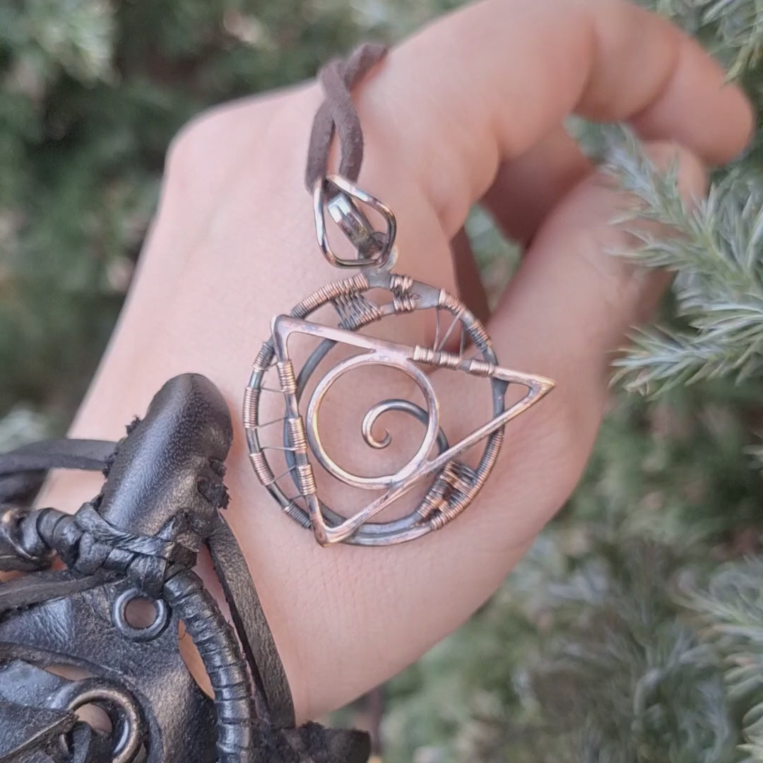 Geometric pendant geometric necklace Sacred geometry hand forged pentacle pendant luck amulet empath protection masonic symbol masonic jewelry rosicrucian hexagram necklace hecate industrial jewelry