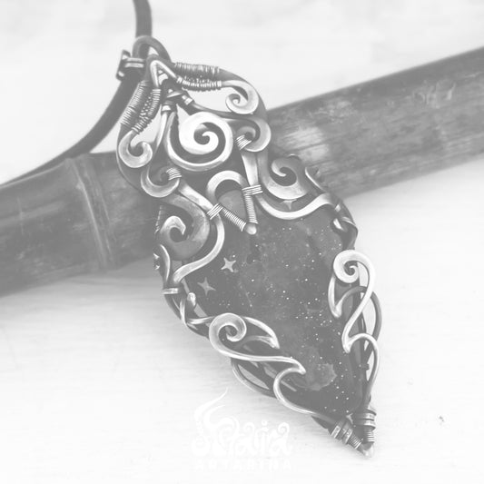 Space nebula stellar celestial jewelry pendant. Handmade unique necklace