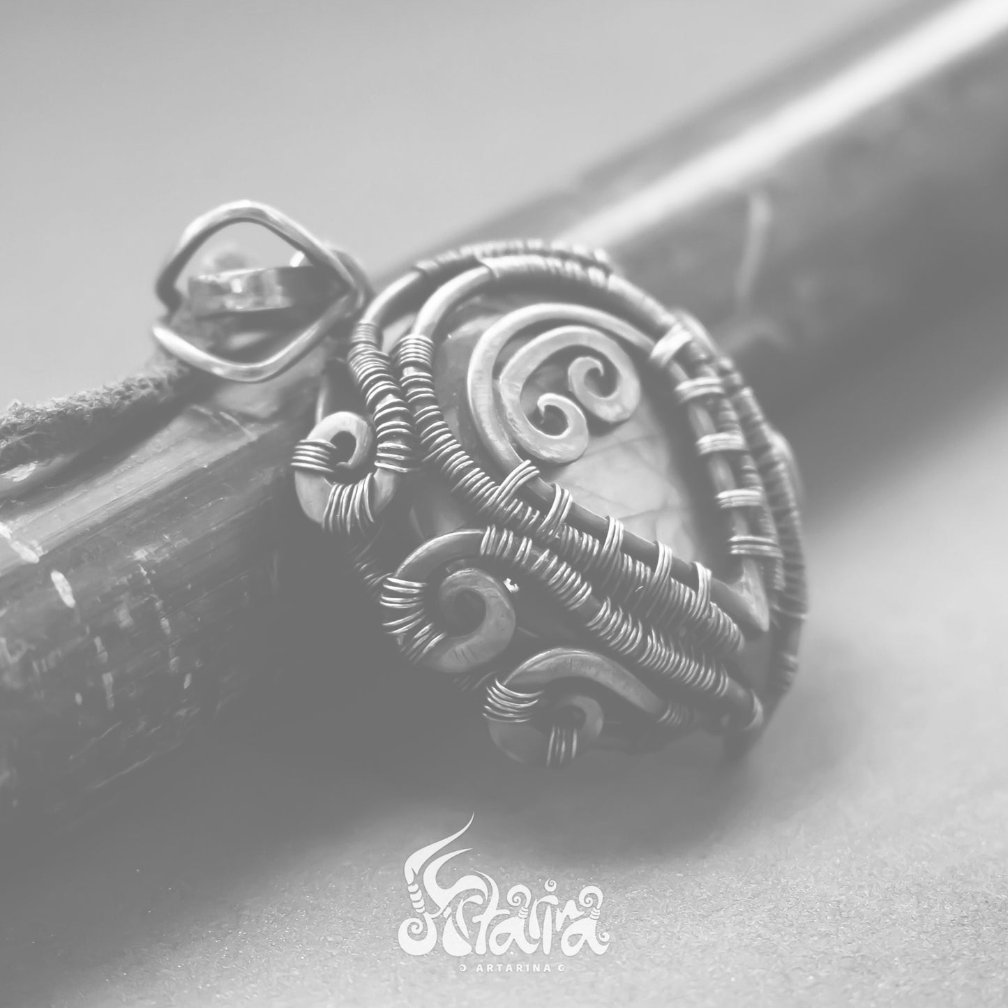 Tentacle kraken necklace, medallion necklace, zodiac necklace, october birthstone, wire wrapped pendant