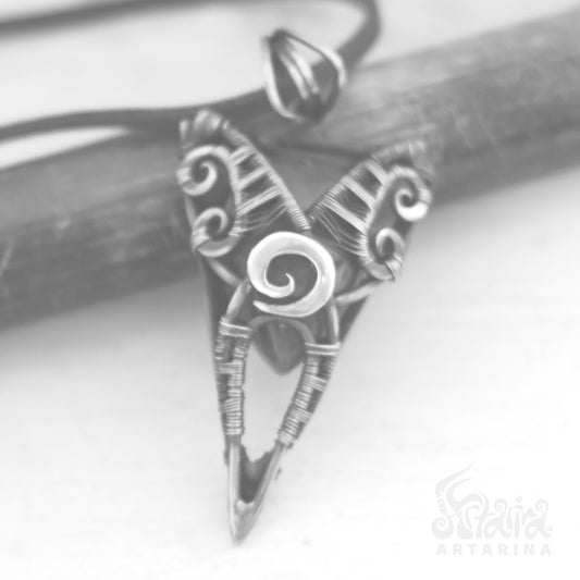 Book of shadows triskelion necklace, Witchy necklace
