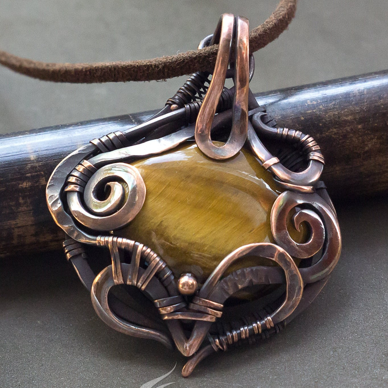 Copper Wire Wrapped Pendant Wire wrap pendent Protection amulet Wire wrapped light blue amazonite stone necklace Copper JewelryCopper Wire Wrapped Pendant Wire wrap pendent Protection amulet Wire wrapped tiger's eye stone necklace Copper Jewelry