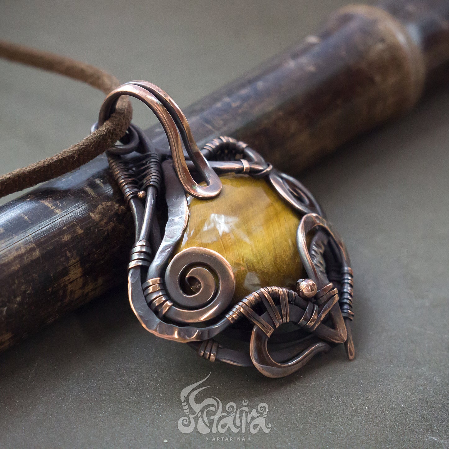 Copper Wire Wrapped Pendant Wire wrap pendent Protection amulet Wire wrapped light blue amazonite stone necklace Copper JewelryCopper Wire Wrapped Pendant Wire wrap pendent Protection amulet Wire wrapped tiger's eye stone necklace Copper Jewelry