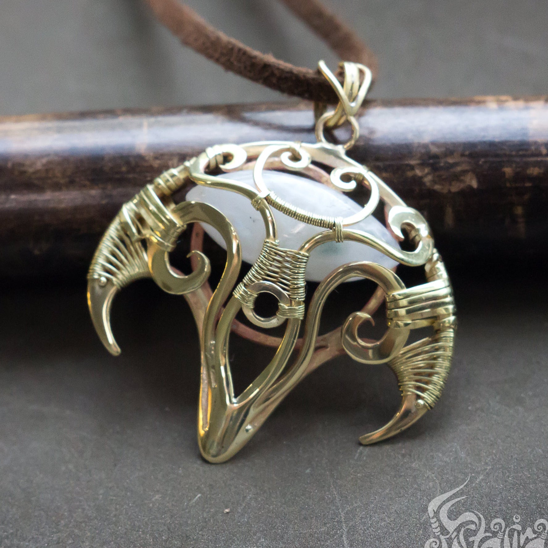 Good witch witch necklace brass necklace goth necklace spell necklace witchy pendant empath protection moonstone pendant pagan jewelry wiccan jewelry mystical jewelry tarot jewelry asmodeus