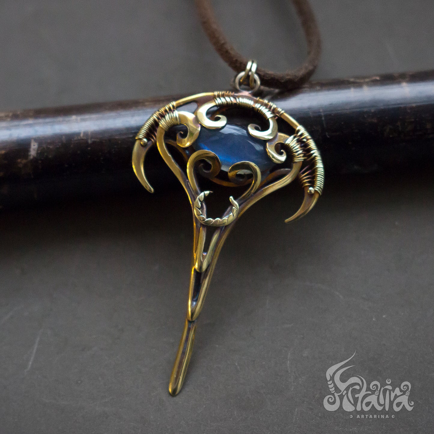 Ancient alien airplane magical necklace, abracadabra pendant, abraxas necklace
