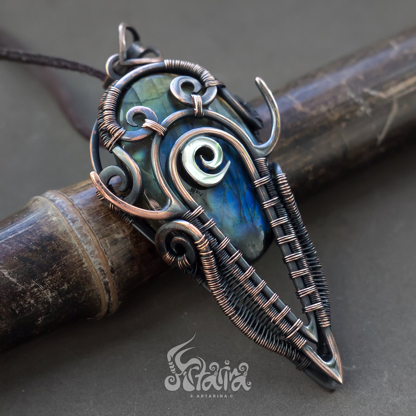 Good luck talisman pendant, magical pendants and amulets, meadowlark talisman necklace