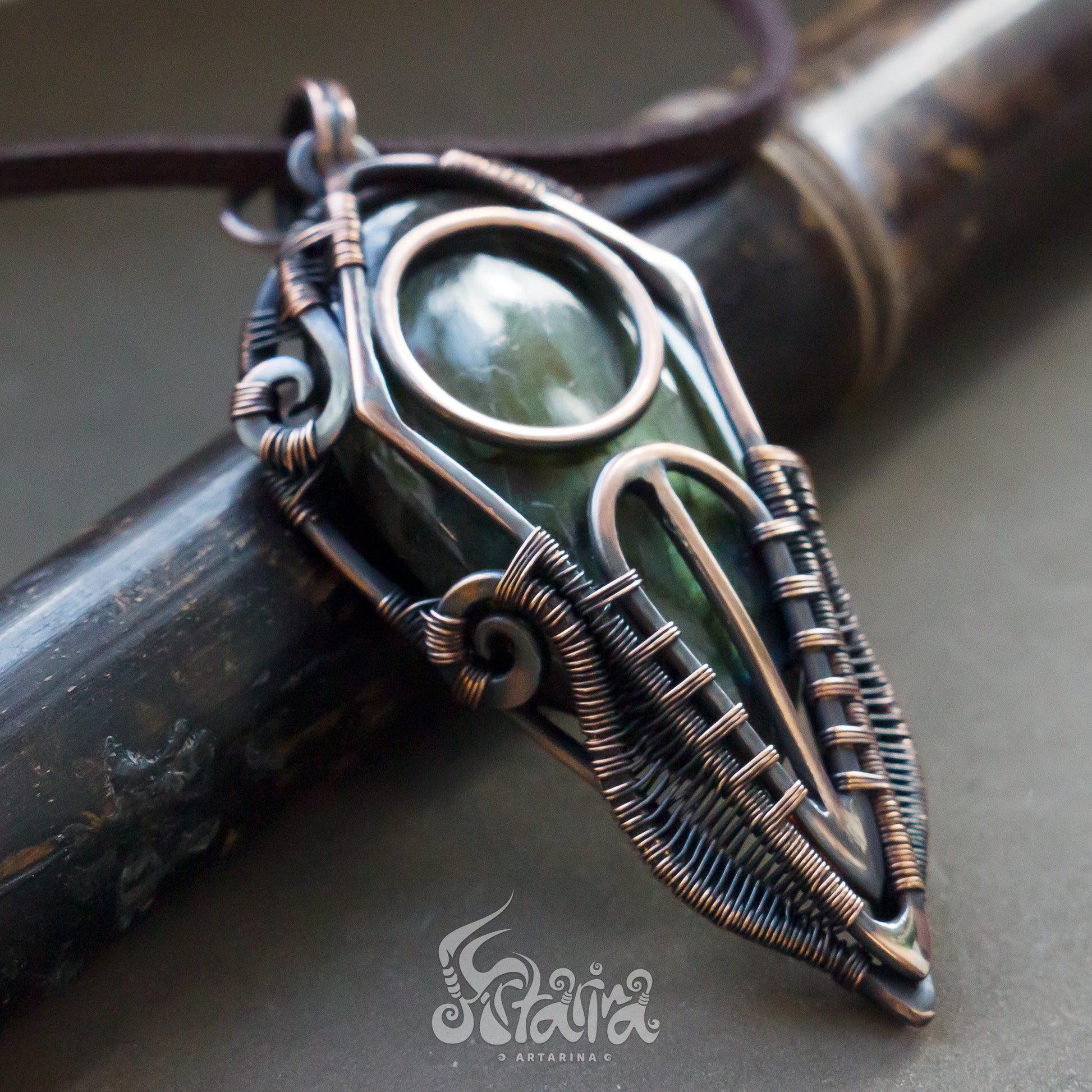 Egyptian jewelry sacred geometry masonic wire wrapped labradorite pendant thelema alchemy talisman tarot jewelry hermetic jewelry compass necklace star of david magic amulet artarina