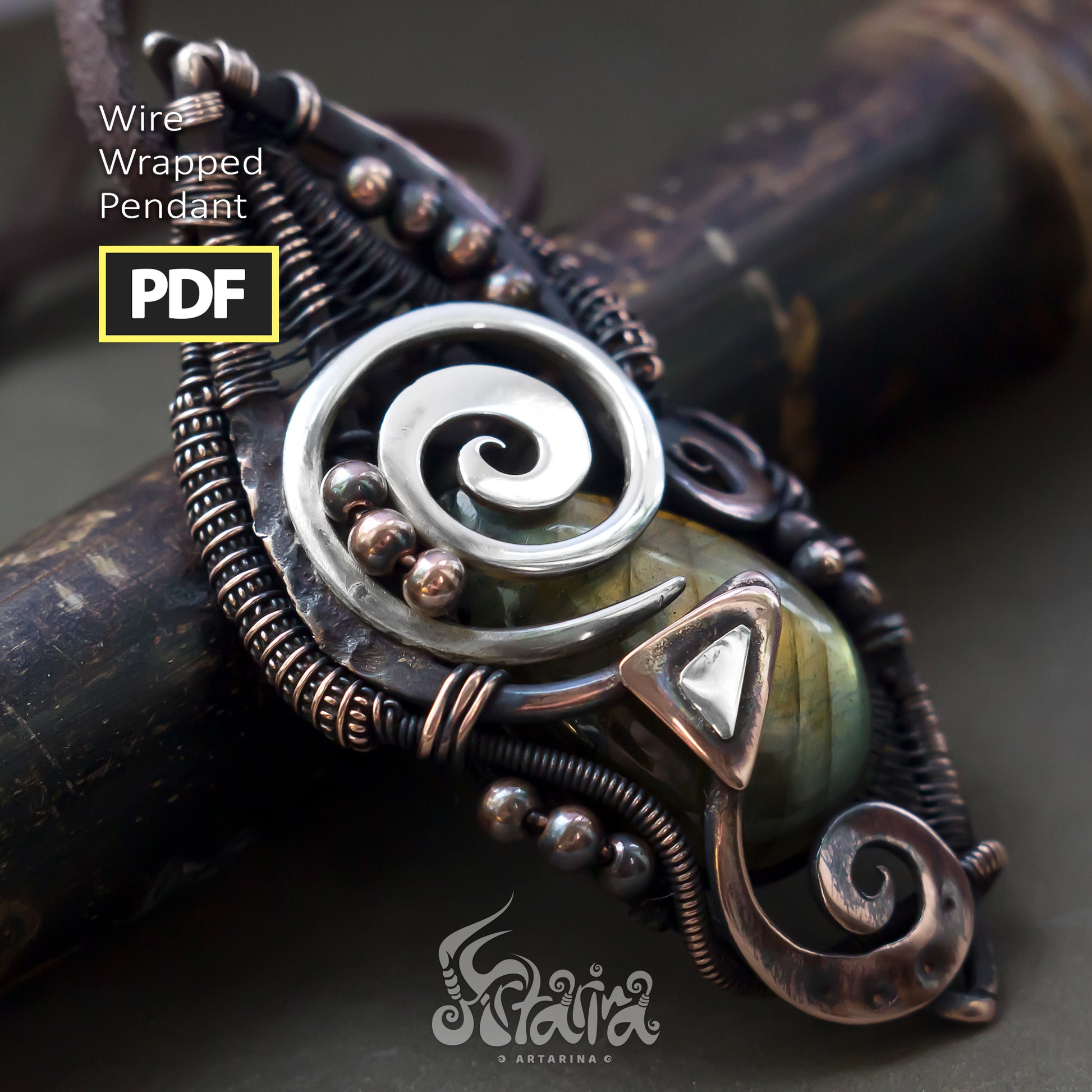 New Wire wrapping PDF tutorial | Diy wire jewelry Advanced | Unique jewelry design pdf step by step | Artarina