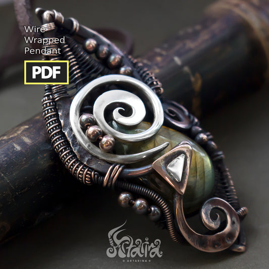 New Wire wrapping PDF tutorial | Diy wire jewelry Advanced | Unique jewelry design pdf step by step | Artarina