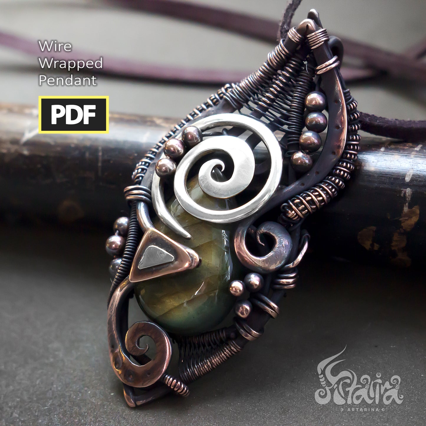 New Wire wrapping PDF tutorial | Diy wire jewelry Advanced | Unique jewelry design pdf step by step | Artarina