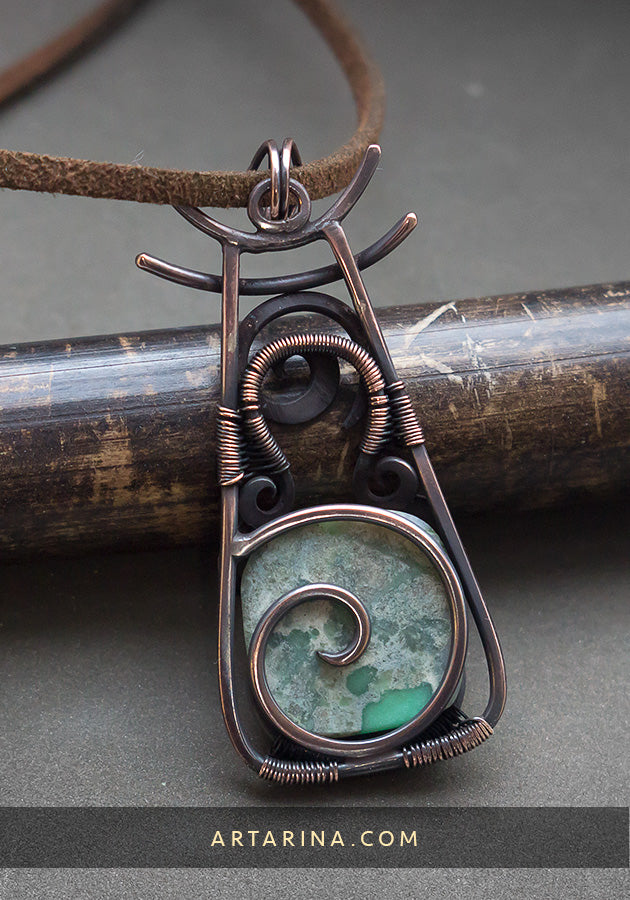 japanese style variscite necklace