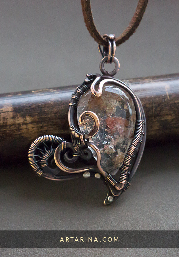 Wire wrap crystal pendant