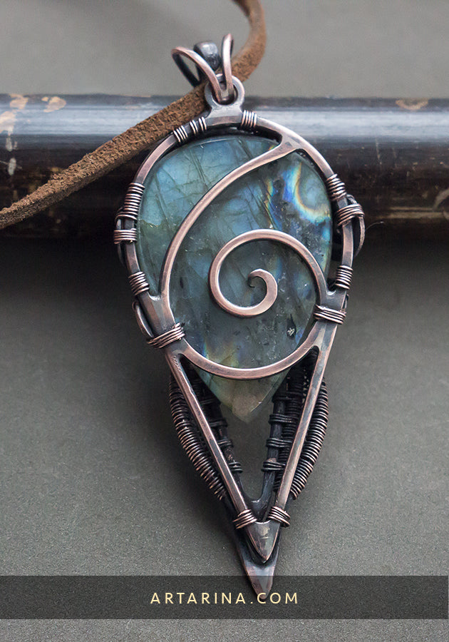 Alchemy necklace. Shaman copper amulet