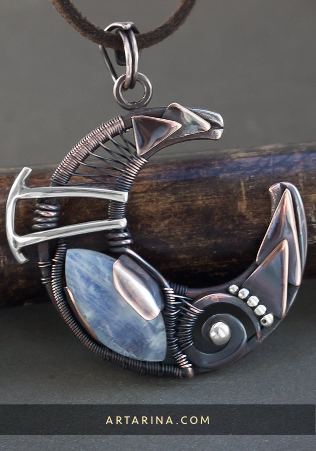 Mixed metal moonstone necklace