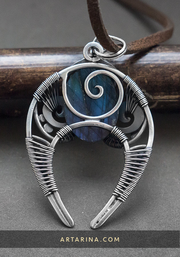 selene necklace, venus jewelry, moon goddess pendant
