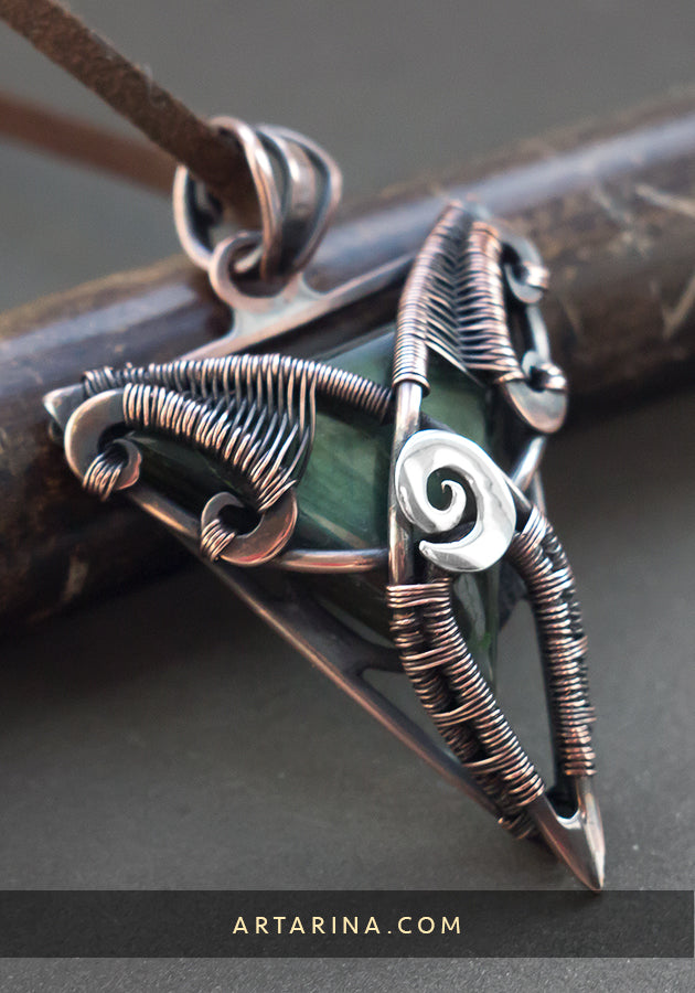 triangle triquetra wire wrap pendant