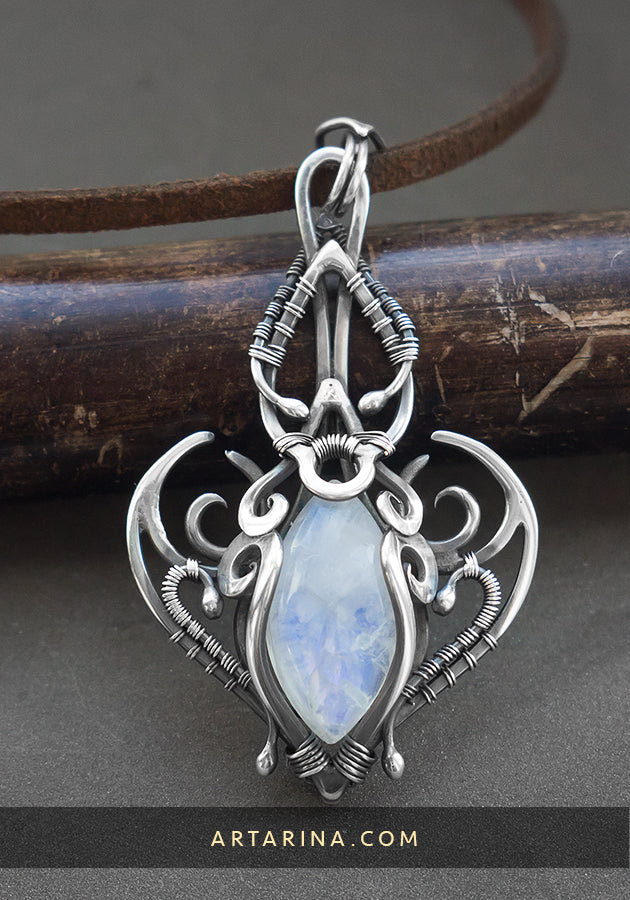 white unique necklace pendant